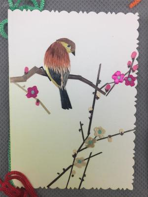 麥稈上的時(shí)代印記 七八十年代外貿(mào)出口麥稈書(shū)簽“鳥(niǎo)蝶景”六枚套賞析